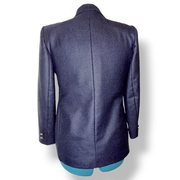 Vintage Giorgio Sant Angelo Size 6 Dark Academ 100% Wool Blazer Jacket Navy Blue - Picture 7 of 7